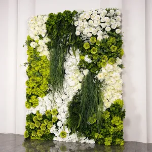 Pannello Floreale in Seta Filata <span class=keywords><strong>di</strong></span> Alta Qualità Personalizzato, Parete <span class=keywords><strong>di</strong></span> <span class=keywords><strong>Fiori</strong></span> Artificiali 3D Fatta a Mano per Decorazioni Matrimoniali <span class=keywords><strong>e</strong></span> Sfondi per Palcoscenici - Product Image 1
