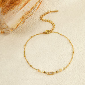 New Summer Handmade Custom Beads <b>Charm</b> <b>Bracelet</b> Gift <b>Girls</b> Heart Flower Pendant Pearl Natural Stone Stainless Steel <b>Bracelet</b> - Product Image 6