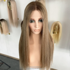 European Human Hair Silver Grey White Highlight Platinum Silky Straight Wave Cuticle Aligned <b>Lace</b> Front <b>Wigs</b> for White Women - Product Image 4