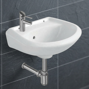 Lavabo de cerámica redondo, lavabo de piedra de una pieza de diseño europeo, lavabo de pedestal de Soporte simple para baños de hotel en casa - Product Image 1