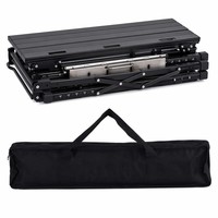 Table de barbecue pliante pour le camping, station de cuisson portable en plein air, réglable sur 7 niveaux, grille en métal, plateau à charbon de bois