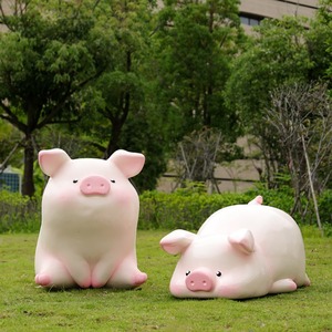 Escultura <span class=keywords><strong>de</strong></span> Cerdo Gordo Kawaii <span class=keywords><strong>de</strong></span> FRP, Pintada a Mano, Ligera y Duradera, Estatua para Exteriores, para Parques, Granjas, Patios, Decoración <span class=keywords><strong>de</strong></span> Espacios Comerciales - Product Image 2