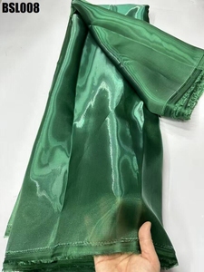 Venta al por mayor de tela de brocado azul marino ecológica, vestido de novia, agua líquida brillante, tela de encaje de organza de alto brillo - Product Image 2