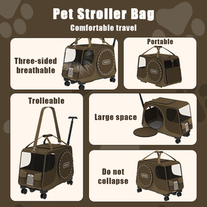 עגלת כלבים מתקפלת PRODIGY PTB01C עמידה במיוחד לטיולים וקמפינג - Product Image 6