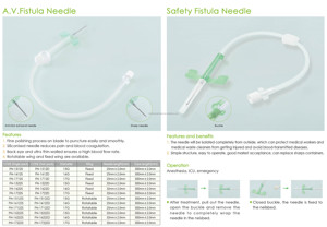Aiguille de fistule de sécurité AV médicale hémodialyse dispositif chirurgical jetable aiguille de canule veineuse artérielle aile rotative fixe - Product Image 4