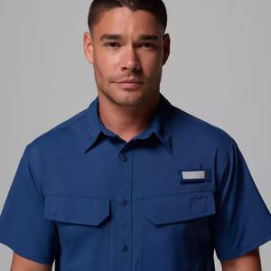 เสื้อเชิ้ตตกปลาแขนยาวแบบกระดุมติด  ลายปลาทูน่า  พร้อมโลโก้ปลาแบบซับลิเมชั่น  รุ่นครอป  ผ้าคอตตอน  ป้องกันแสงแดด SPF - Product Image 4