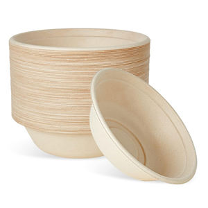 Bioching ecologico monouso 24oz 32oz 40oz zuppa di canna da zucchero e insalatiere bagassa biodegradabile stoviglie rotonde ciotole per zuppe calde - Product Image 3