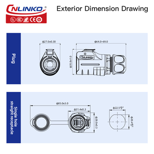 Cnlinko IP68 ngoài trời Ethernet thông tư RJ45 cắm không thấm nước ethercon RJ45 kết nối cáp quang nhà sản xuất kết nối - Product Image 5