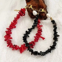 Conjunto de Collar y Pulsera de Perlas de Agua Dulce de Verano, Pulseras de Moda con Cuentas de Coral Estilo Playa