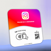 Carte NFC étanche en acrylique ou PVC avec code QR et URL mobile pour avis Google, autocollant de table pour commande de restaurant