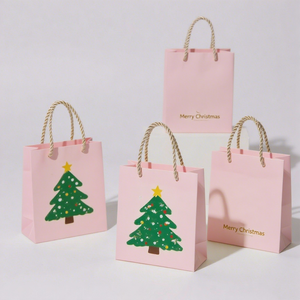 Sacs en carton de style classique à usage de supermarché avec logo personnalisé sac fourre-tout pour emballage de cadeau de Noël - Product Image 2