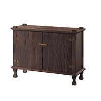 Armoire de rangement en bois massif de style Wabi-sabi japonais, armoire à grain vieilli, buffet à deux portes pour le salon