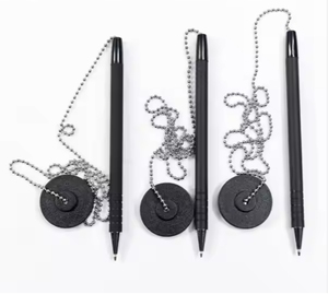 Stylo de comptoir sécurisé avec logo personnalisé, support de bureau et spirale - Product Image 5