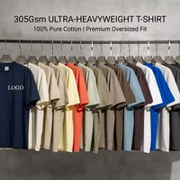 Camiseta Extra Grande para Hombre con Logotipo Personalizado, 305G, 100% Algodón, Corte Holgado, Estilo Urbano, para Uso Diario