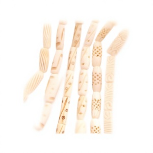 FAIZA CRAFT FC-8734 Cuentas redondas de hueso de búfalo con forma de tubo y color personalizado para gargantillas, collares y pulseras - Product Image 1