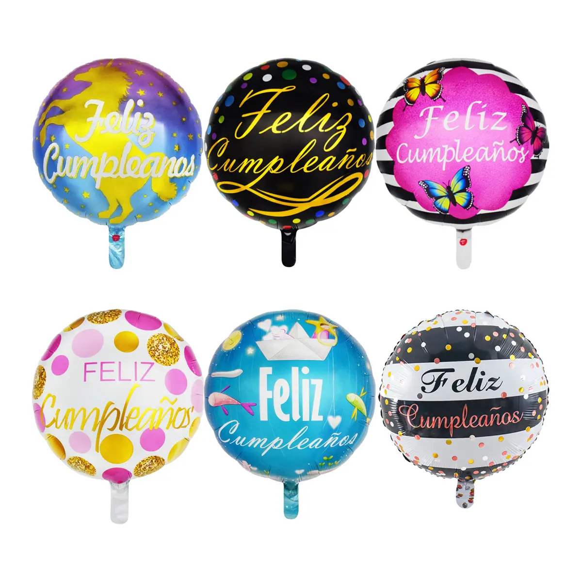 Nuovi palloncini Foil per decorazioni per feste di buon compleanno da 18 pollici a forma di cuore con palloncini elio alfabeto spagnolo all'ingrosso