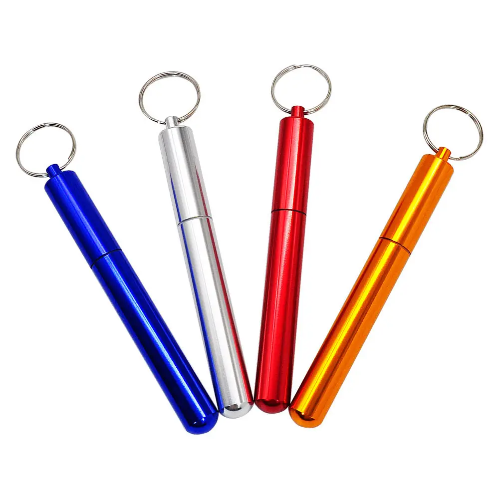 Aluminum Metal Cigarette Holder Container Tube with Keychain Custom Logo