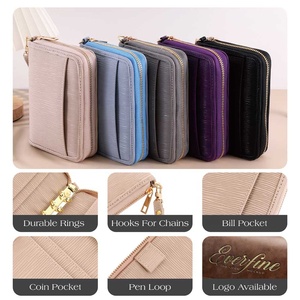Hongbo Nouveau Best-Seller Classeur Organisateur <span class=keywords><strong>A7</strong></span> en Cuir Epi Ondulé 6 Couleurs avec Fermeture Éclair, Disponible avec Chaînes/Bracelet - Product Image 1