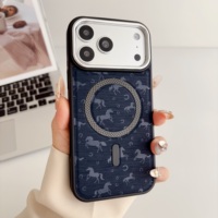 Étui de protection antichoc de luxe en TPU+PC avec anneau magnétique et estampage à chaud couleur unie pour 13/14/15/16/17 PRO MAX