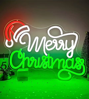 Lettres néon LED Joyeux Noël IP65 en acrylique, intensité réglable, à fixer au mur pour la décoration intérieure et les fêtes transfrontalières
