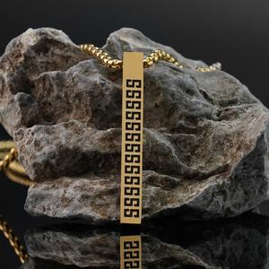 Colgantes, Collares, Dijes de Barra, Joyería de Acero Inoxidable, Diseños Punk, Dijes Grabados para Hombre - Product Image 1