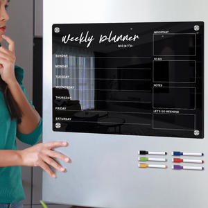 <span class=keywords><strong>Tableau</strong></span> <span class=keywords><strong>noir</strong></span> de calendrier personnalisé magnétique hebdomadaire en acrylique effaçable à sec écologique en gros - Product Image 6