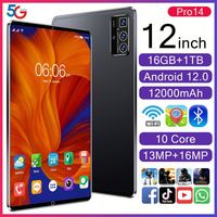 Nouvelle tablette PC 2025 en promotion, 16 Go de RAM, 1 To de ROM, double SIM, 12 pouces, Wi-Fi, GPS, batterie, appels 4G/5G