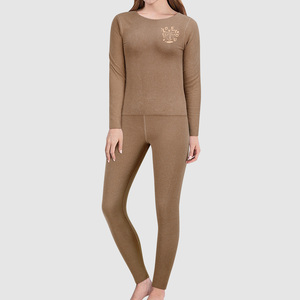 Nieuw Ontwerp <span class=keywords><strong>M</strong></span>-3XL Hoge Elastische Dunne Maar Warme Winter Dames Plus Size Thermisch Ondergoed Set Met Lange Mouwen - Product Image 2