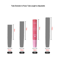 Tube applicateur de rouge à lèvres avec embout en silicone en forme de cœur, emballage cosmétique personnalisé pour rouge à lèvres et gloss, tubes de gloss personnalisés 5ml 25ml