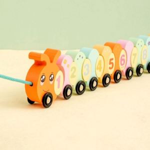 Cadeaux d'anniversaire pour enfants, jouets Montessori pour développer la motricité fine, train à enfiler en bois, perles à lacer pour bébé - Product Image 4
