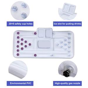 Table de bière-Pong flottante de <span class=keywords><strong>6</strong></span> <span class=keywords><strong>pieds</strong></span> 28 porte-gobelets, jeux de <span class=keywords><strong>piscine</strong></span> gonflables, flotteur pour fête d'été, glacière de fête de <span class=keywords><strong>piscine</strong></span>, radeau de salon - Product Image 3