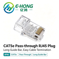 RJ45 8P8C CAT5e UTP Langkörper-Kristallstecker, Vergoldete Kontakte, Tief Eingelassener Modularer Stecker Anti-Oxidations-Beständig