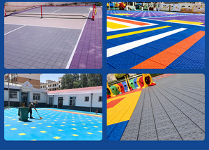 PP/EPU Modular <b>Suspended</b> Flooring Tiles, Weather Resistant Anti-UV Outdoor Sports Flooring For School Playground Court - Product Image 6