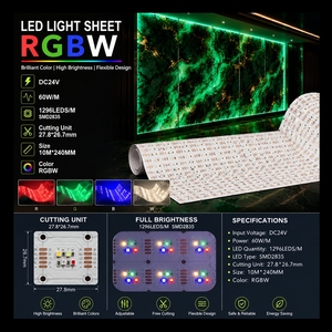 แผ่นไฟ LED RGBW สำหรับโรงแรมทันสมัย DC24V 60W/M 1296 LEDs/M SMD2835 ตัดได้ตามต้องการ ยืดหยุ่นสำหรับหินอ่อน รุ่น BG-2103-2824-1296 H - Product Image 3