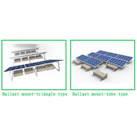 Support de montage de panneau solaire à angle réglable pour toit plat, système de fixation par lest, installation facile