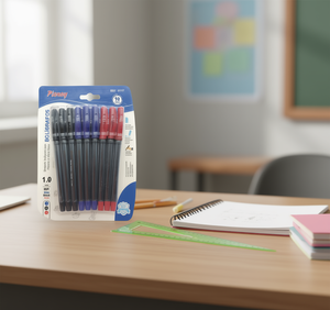 Penne a Sfera Ploney 1.0mm Inchiostro Medio per Ufficio e Scuola, Confezione da 18 Pezzi Blu Nero Rosso - Product Image 2