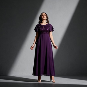 Sequins Embroidery Polyester Luxury Abaya <b>Dress</b> <b>for</b> <b>Muslim</b> <b>Women</b> Custom Elegant Wholesale Supplier - Product Image 4