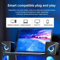 Haut-parleur portable USB filaire LED 2.0 canaux avec son surround, basses puissantes pour PC de bureau, boîtier métallique, commande vocale, télécommande, lecteur de musique