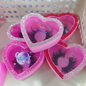 Étui <span class=keywords><strong>de</strong></span> <span class=keywords><strong>cils</strong></span> rose en forme <span class=keywords><strong>de</strong></span> cœur, boîte d'emballage <span class=keywords><strong>de</strong></span> <span class=keywords><strong>cils</strong></span>, pour la saint-valentin, 3D 5D, vraie fourrure <span class=keywords><strong>de</strong></span> vison, livraison gratuite - Product Image 2