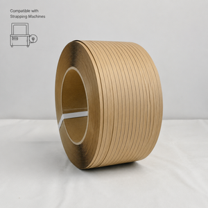 Sangle d'emballage en papier hautement écologique, bande en papier kraft recyclable pour l'emballage écologique et le regroupement de marchandises sur palette - Product Image 2