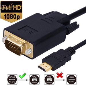 Cavo <span class=keywords><strong>HDMI</strong></span> a VGA 1.8M 6FT <span class=keywords><strong>HDMI</strong></span> oro maschio a VGA cavo cavo adattatore Video maschio per PC HDTV adattatore per Laptop cavo 1080P - Product Image 5