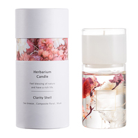 True Scent Großhandel Weihnachten Botanische Trocken blume Soja Wachs Rose Duft Öl Gel Duft kerzen Mit Zylinder Box