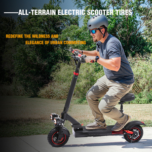Scooter Eléctrico Todoterreno de Alta Eficiencia con Neumáticos de Vacío de 10 Pulgadas, Doble Disco, Asiento para Adultos, J-01, Marco de Aluminio Plegable - Product Image 2