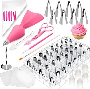 83Pcs Eco-Friendly Decorating <b>Kit</b> W/Reusable Bag Stainless Steel Piping Tips Scraper Baking for 3D Cupcake Decoration - Product Image 1
