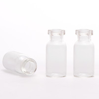 Flacons tubulaires en verre borosilicate transparent ambré avec bouchon et bouchons en caoutchouc