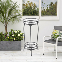 Vente en gros de supports pour plantes d'extérieur en fer forgé support de jardinière en métal revêtement en poudre piédestal fer vintage grand support pour plantes d'intérieur