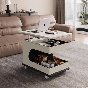 Table d'appoint mobile de style ancien avec roulettes, table basse pliante de haute qualité pour la maison - Product Image 1