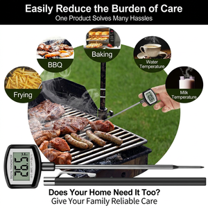 Digital Food Thermometer <b>Pen</b> Style Probe Cooking Thermometer Stainless Steel Body for BBQ Baking Meat <b>Water</b> Measurement - Product Image 6