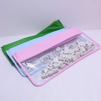 Pochette zippée transparente grande taille personnalisable pour broderie DIY, sac de rangement transparent pour tuiles de Mahjong américain, pochette supérieure transparente en nylon