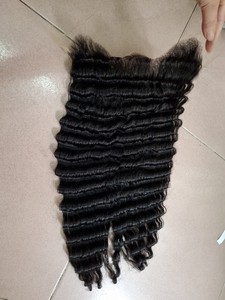 VCHAIRVIETNAM Brazilian Virgin Human Hair Extension Cuticle Aligned <b>Deep</b> <b>Wave</b> Frontal Closure Raw Vietnamese <b>Wig</b> - Product Image 2